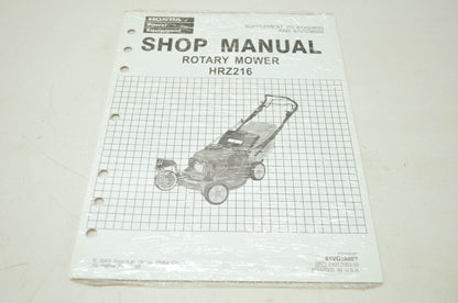 Honda Rotary Mower HRZ216 Shop Manual Supplement