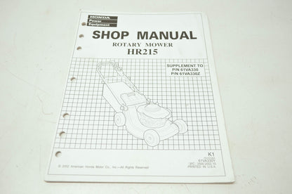 OEM Honda 61VA330Y Service Manual HR195/21