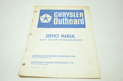 Chrysler Outboard Motors 10HP 'Sailor' Service Manual