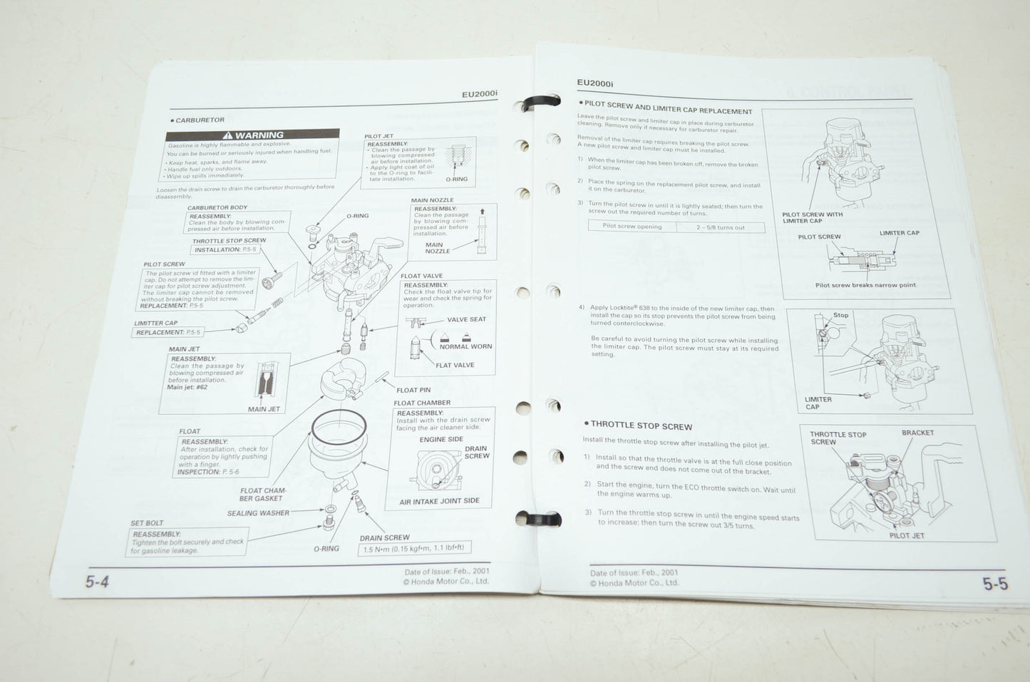 OEM Honda 61Z0700 EU2000I Service Manual
