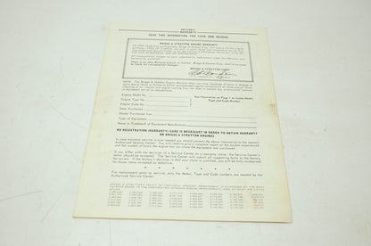 Briggs & Stratton Models 300401-300424 Operating Instructions