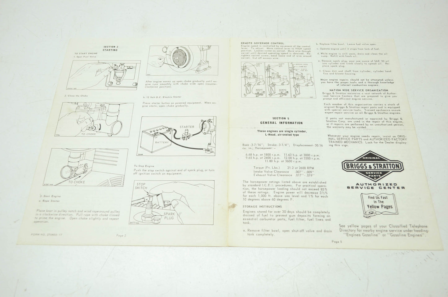 Briggs & Stratton Models 300401-300424 Operating Instructions