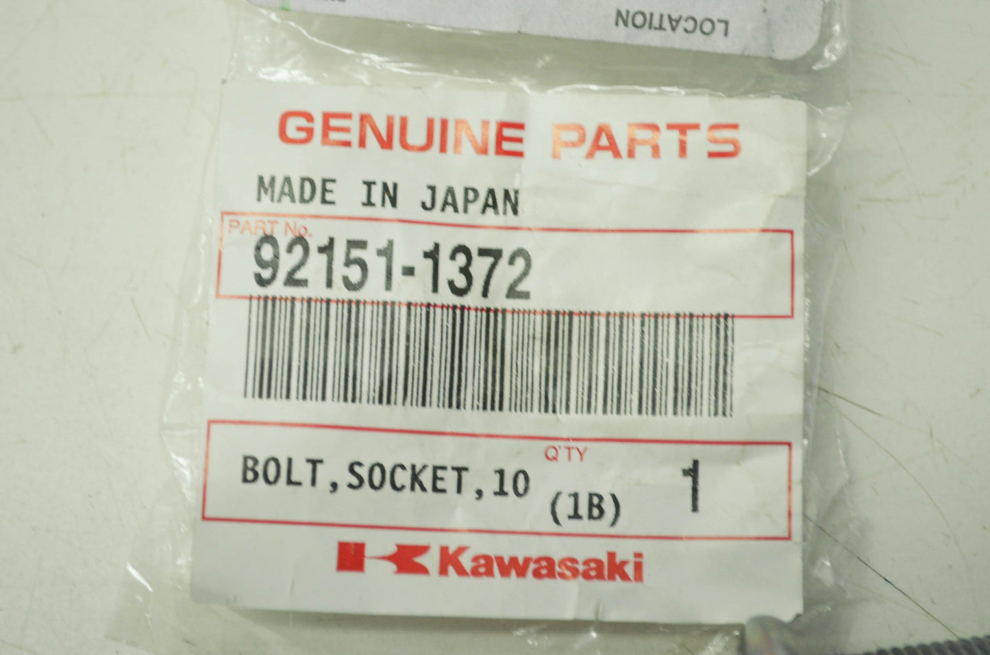 OEM Kawasaki 92151-1372 Socket Bolt 10X30 NOS