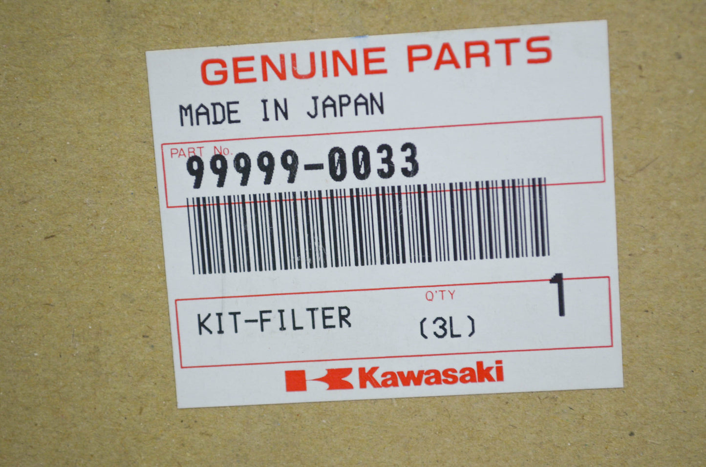 OEM Kawasaki 99999-0033 Oil Filter Set NOS