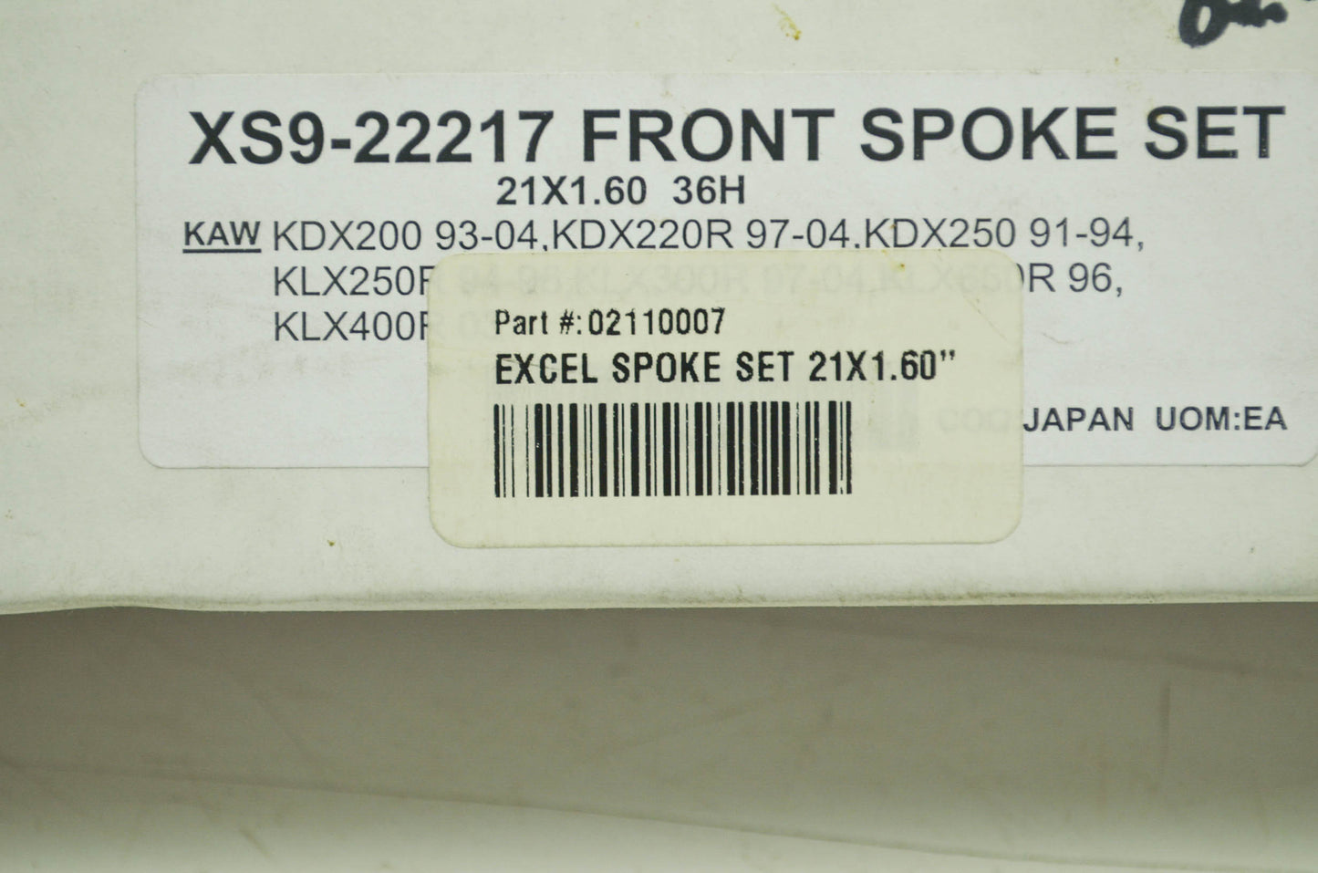 NEW Excel Front Wheel Spoke Kit 21X1.6 NOS