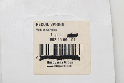New OEM Husqvarna 502 20 06-01, 502200601 Recoil Starter Spring NOS