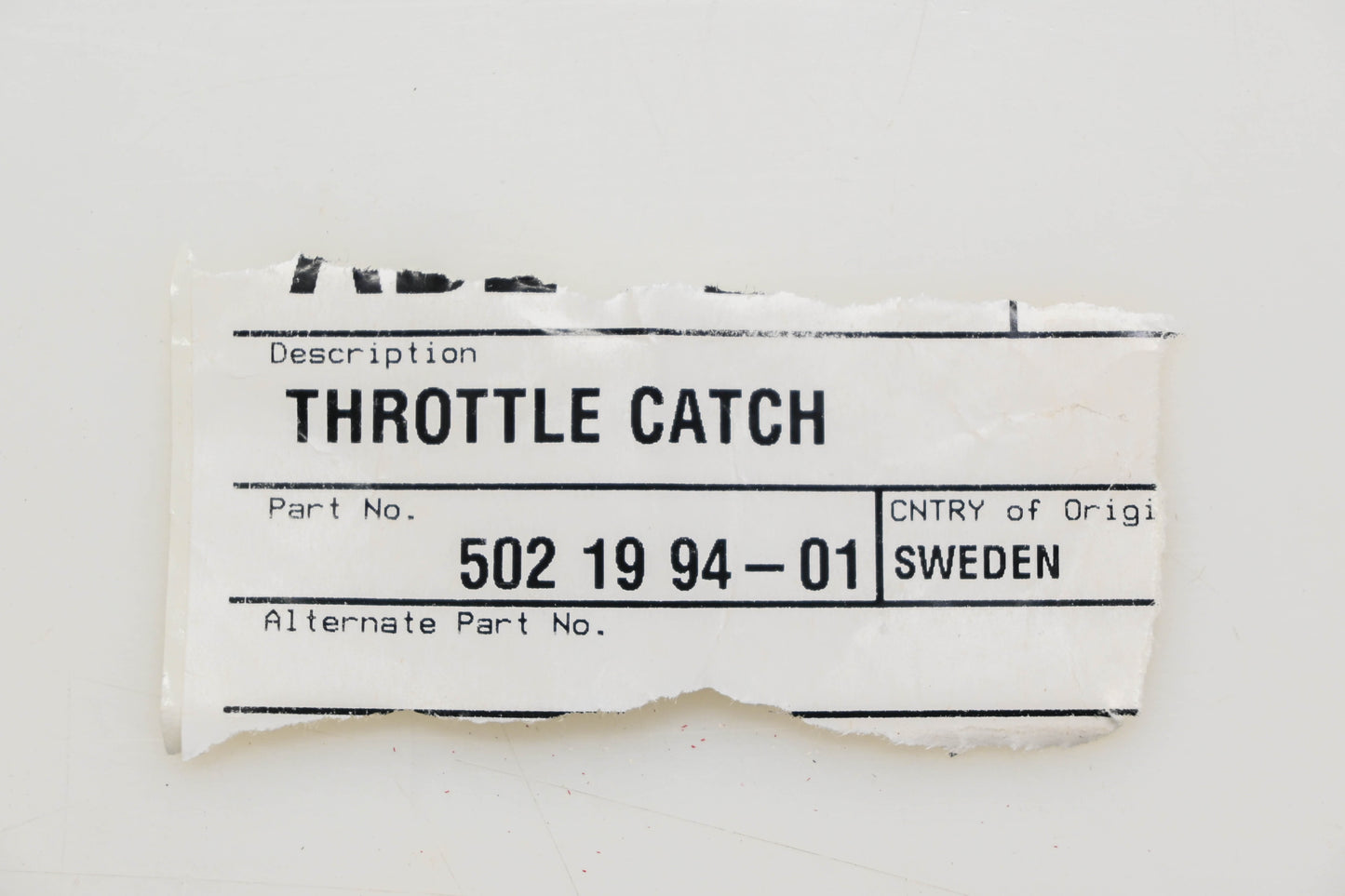 New OEM Husqvarna 502 19 94-01, 502199401 Throttle Catch NOS
