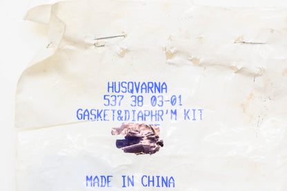 New OEM Husqvarna 537 38 03-01, 537380301 Gasket & Diaphragm Kit NOS