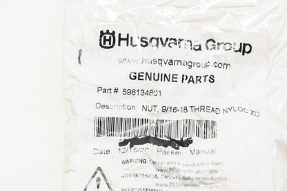New OEM Husqvarna 596 13 48-01, 596134801 Flange Nut NOS