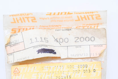 New OEM Stihl 1115 400 2000 Chainsaw Points NOS