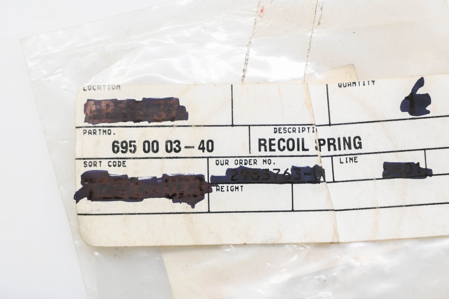 New OEM Husqvarna 695 00 03-40, 695000340, 92144-2038 Recoil Starter Spring NOS