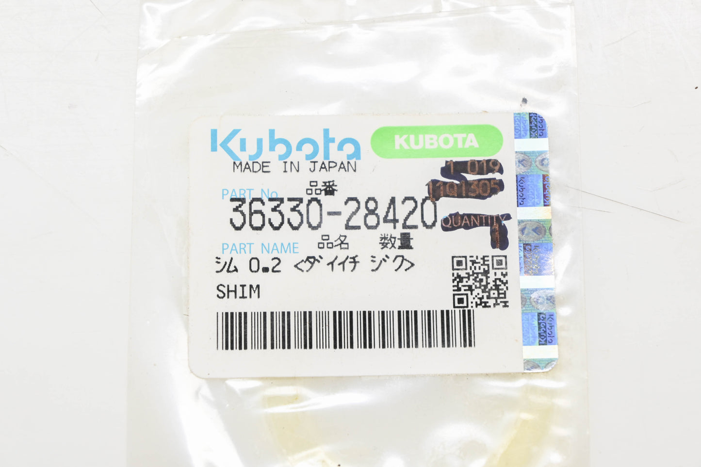 Kubota 36330-28420 0.2 Shim NOS