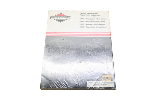 New OEM Briggs & Stratton 272147-8/96 Single Cylinder OHV Engine Repair Manual NOS