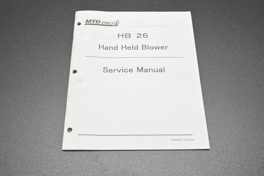 MTD 770-10247 HB 26 Hand Held Blower Service Manual