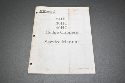 MTD 770-10248 24 30 40 HC Hedge Clippers Service Manual