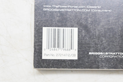 OEM Briggs & Stratton 272147-2/08, 024847796889 Vanguard Single Cylinder OHV Engine Shop Manual