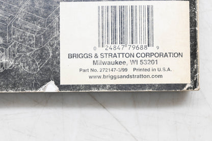 OEM Briggs & Stratton 272147-3/99, 024847796889 Single Cylinder OHV Engine Repair Manual