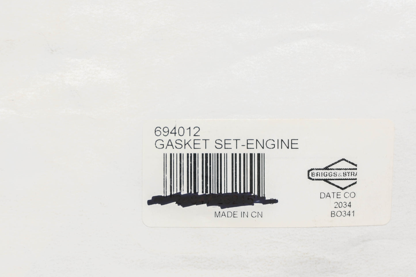 New OEM Briggs & Stratton 694012 Incomplete Gasket Kit NOS