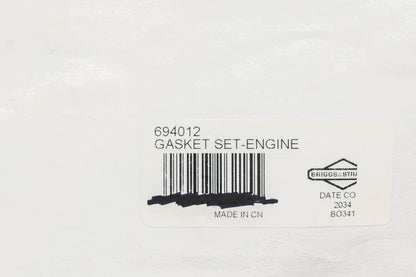New OEM Briggs & Stratton 694012 Incomplete Gasket Kit NOS