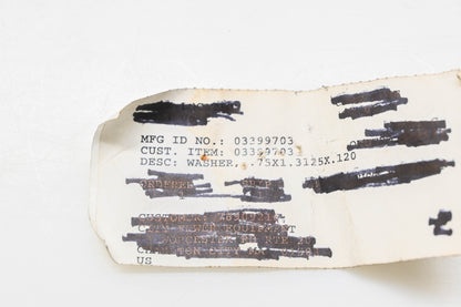 Ariens 03399703, 3399703 Flat Washer NOS