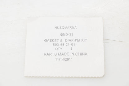 New OEM Husqvarna 503 48 21-01, 503482101 Gasket & Diaphragm Kit NOS