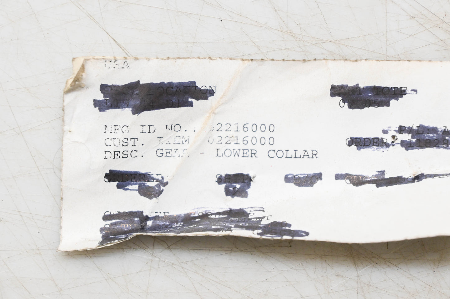 Ariens 02216000, 2216000 Lower Gear Collar NOS