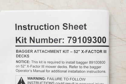 Ariens 79109300 52" Bagger Completion Kit NOS