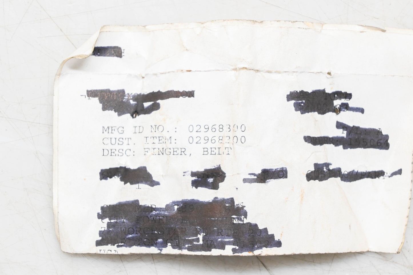 Ariens 02968300, 2968300 Belt Finger NOS