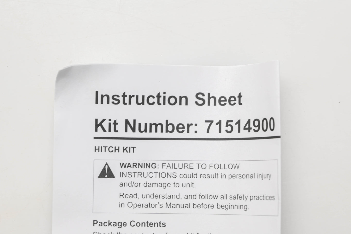 Ariens 71514900 Lawn Mower Hitch Kit NOS