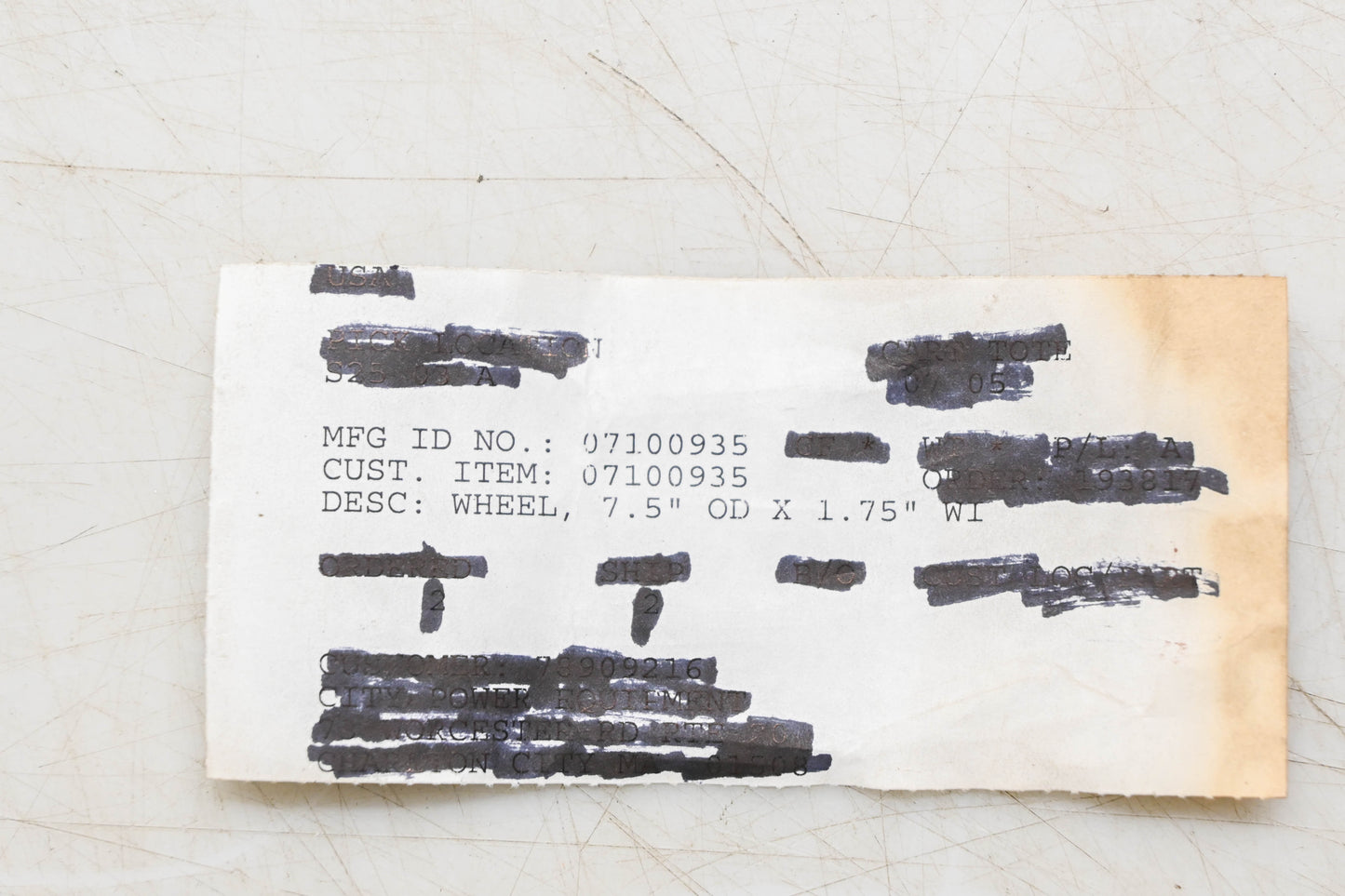 Ariens 07100935, 7100935 Lawn Mower Wheel NOS