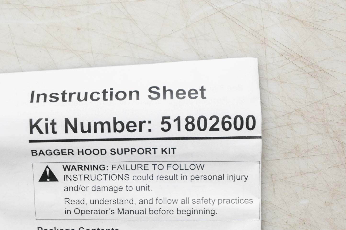 Ariens 51802600 Bagger Hood Support Kit NOS