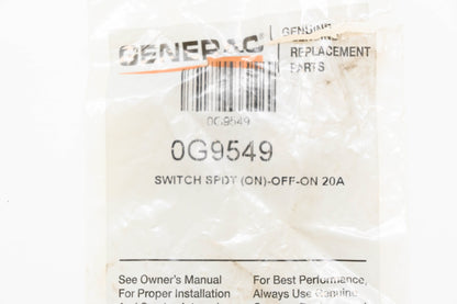 Generac 0G9549 SPDT 20A On-Off-On Switch NOS