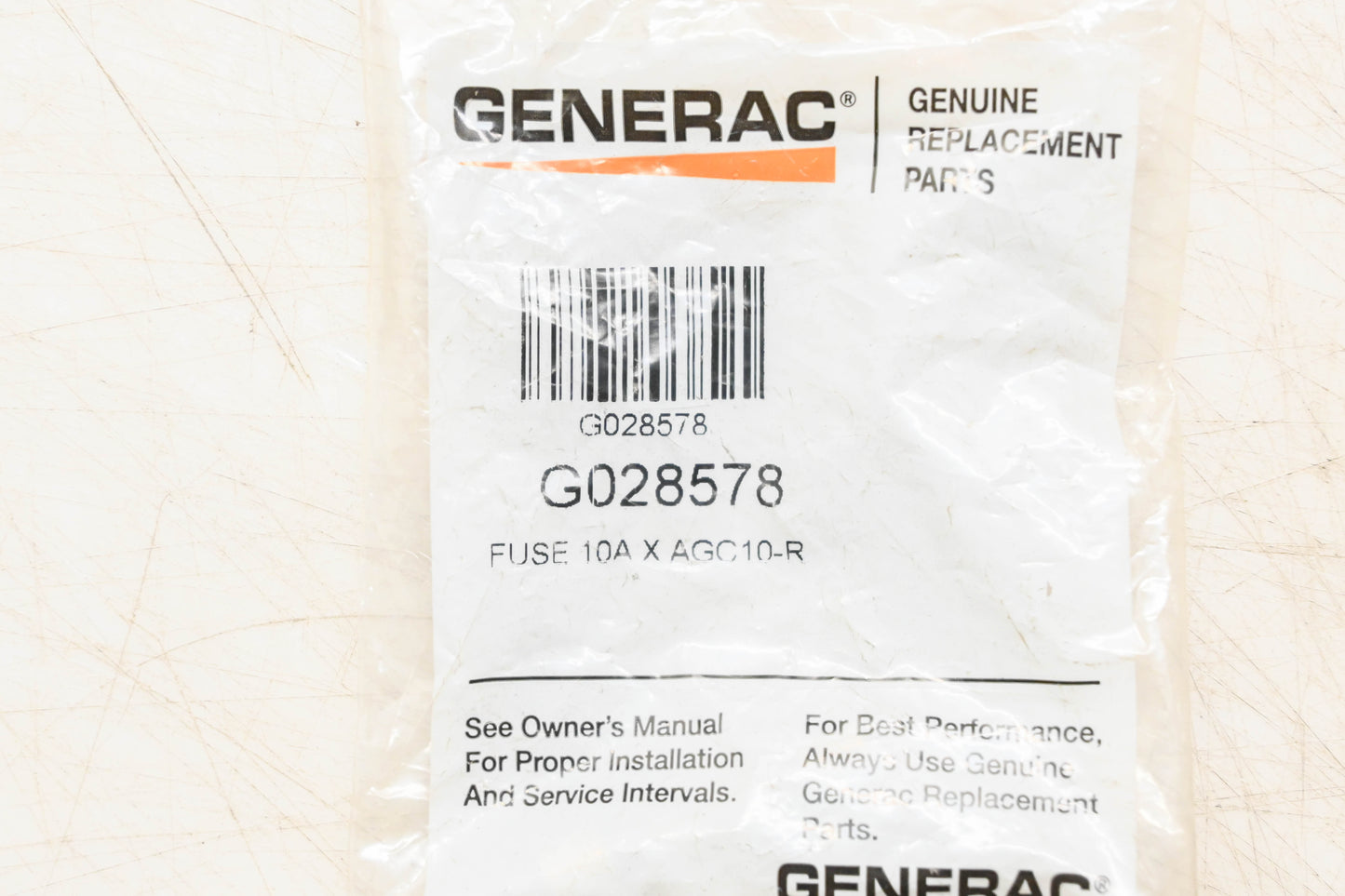 Generac G028578, AGC10-R 10A Fuse AGC10-R NOS