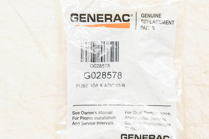Generac G028578, AGC10-R 10A Fuse AGC10-R NOS