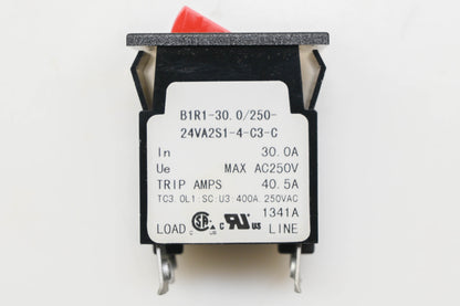 BSB B1R1-30.0, 250-24VA2S1-4-C3-C 30A 250V Hydraulic Magnetic Circuit Breaker NOS