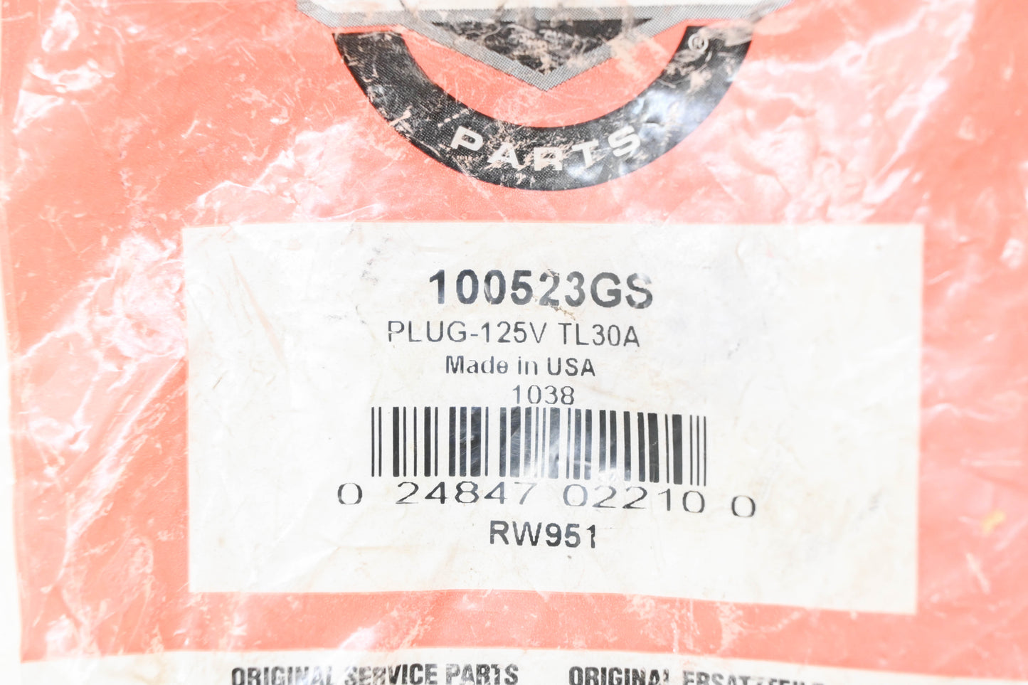 New OEM Briggs & Stratton 100523GS, L5-30P 30A 125V Twist Lock Plug NOS