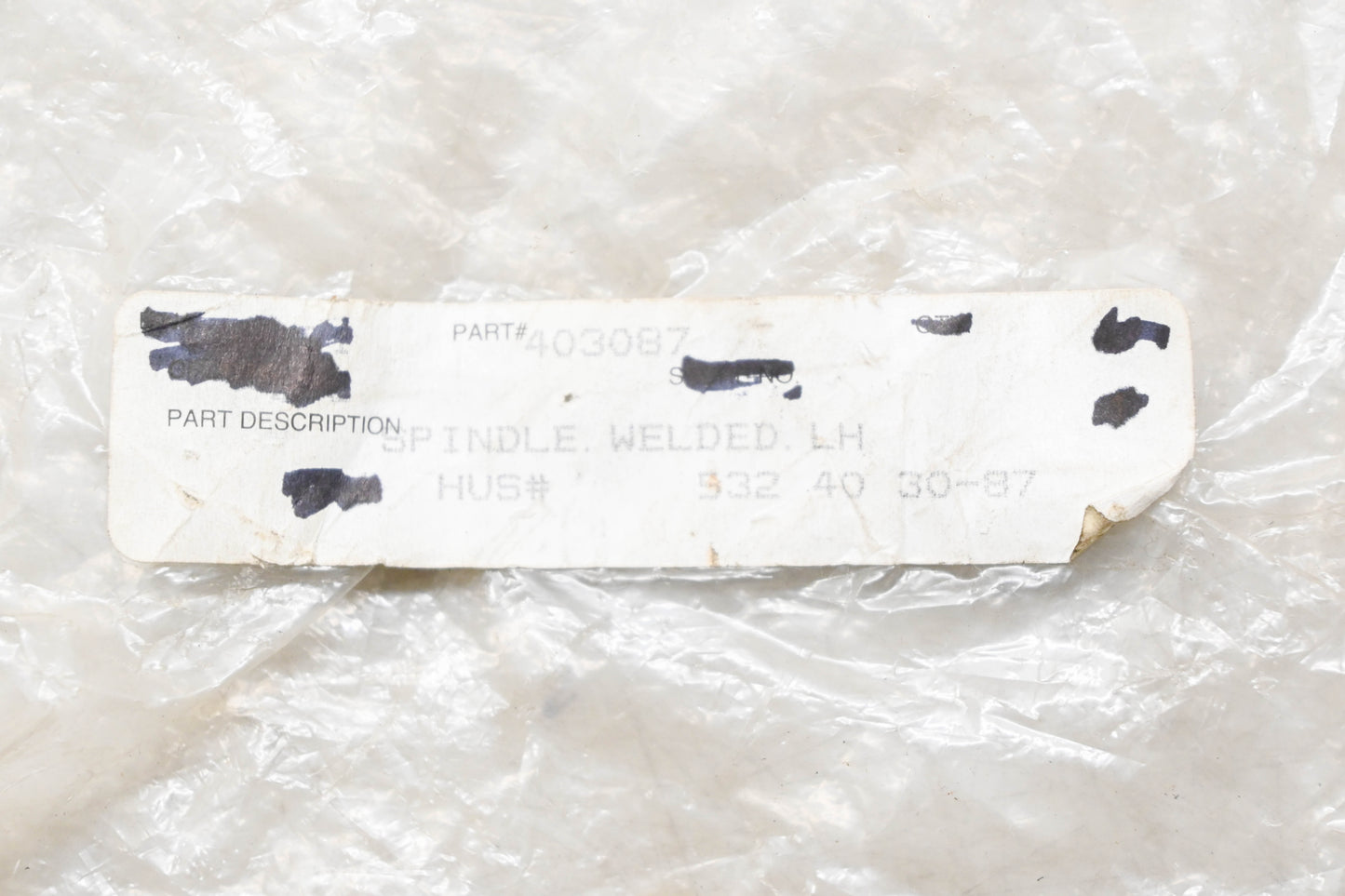 New OEM Husqvarna 532 40 30-87, 532403087, 403087 Left Hand Welded Spindle NOS