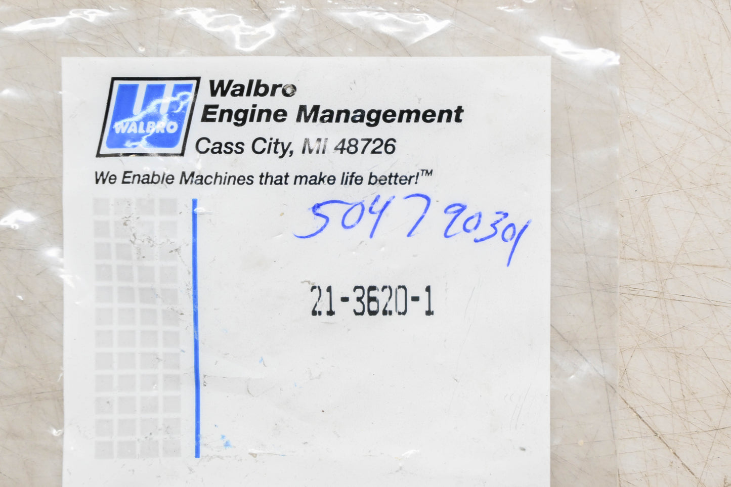 Walbro 21-3620-1, 504790301, 504 79 03-01 Carburetor Pump Cover NOS