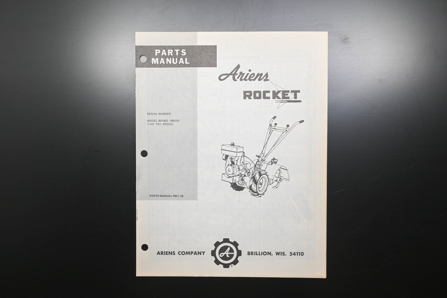 Ariens PM-1-76 Rocket Tiller Parts Manual