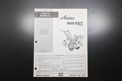 Ariens PM-17-74 Rocket Tiller Parts Manual