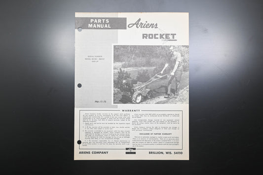 Ariens PM-17-73 Rocket Tiller Parts Manual