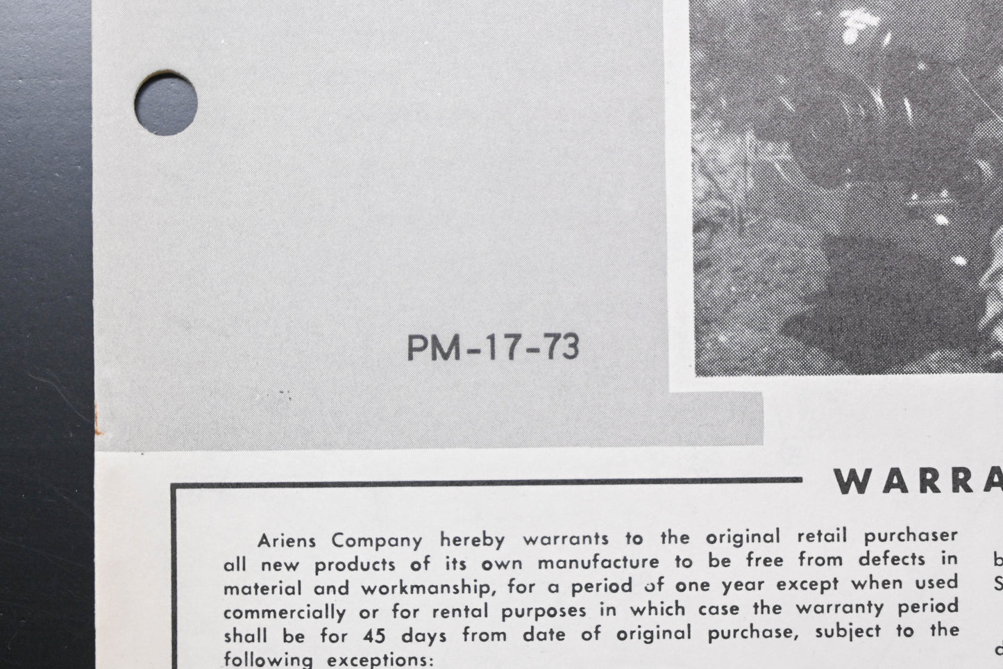 Ariens PM-17-73 Rocket Tiller Parts Manual