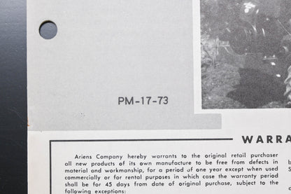 Ariens PM-17-73 Rocket Tiller Parts Manual