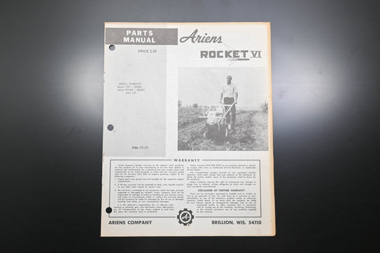 Ariens PM-17-71 Rocket VI Tiller Parts Manual