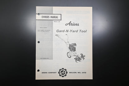 Ariens 2818 Gard-N-Yard Tool Owners Manual