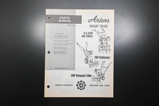 Ariens PM-2-77 Rotary Tiller Parts Manual