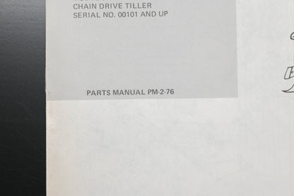 Ariens PM-2-76 Rotary Tiller Parts Manual