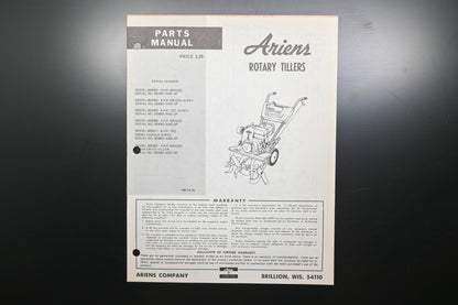 Ariens PM-13-74 Rotary Tiller Parts Manual