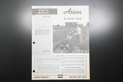 Ariens PM-13-73R1 Jet Rotary Tiller Parts Manual