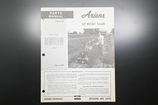 Ariens PM-13-73R1 Jet Rotary Tiller Parts Manual
